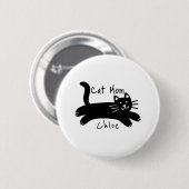 カスタム猫の名前入りTシャツ ねこ母 缶バッジ (正面&裏面)