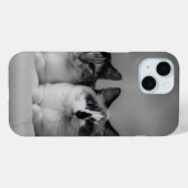 カスタム猫の肖像画 iPhone 15 スリムフィットケース Case-Mate iPhoneケース (裏面 (横))