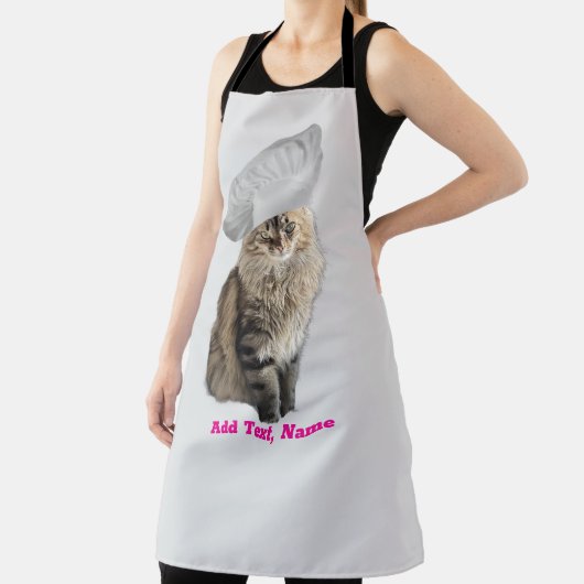 カスタム猫エプロンパーソナライズされた – 写真と名前 エプロン (インサイチュ)