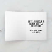 カスタム猫クリスマスグリーティングカーパーソナライズされたド カード (内部)