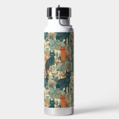 カスタム猫パターン ウォーターボトル (左面)