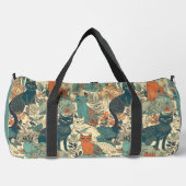 カスタム猫パターン ダッフルバッグ (正面)