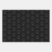 カスタム猫フォトポープリントペット誕生日ブラック ラッピングペーパーシート (正面2)