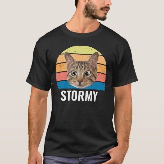 カスタム猫フォトヴィンテージ猫好きパーソナライズされた Tシャツ (正面)