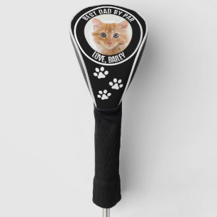 カスタム猫フォト最高のパパバイパー白黒 ゴルフヘッドカバー