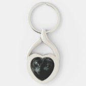 カスタム猫写真かわいいハート型キーチェーン キーホルダー (正面)