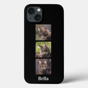 カスタム猫写真コラージモノグラムペット iPhone 13ケース