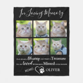 カスタム猫写真コラージュPETメモリアル フリースブランケット (正面)