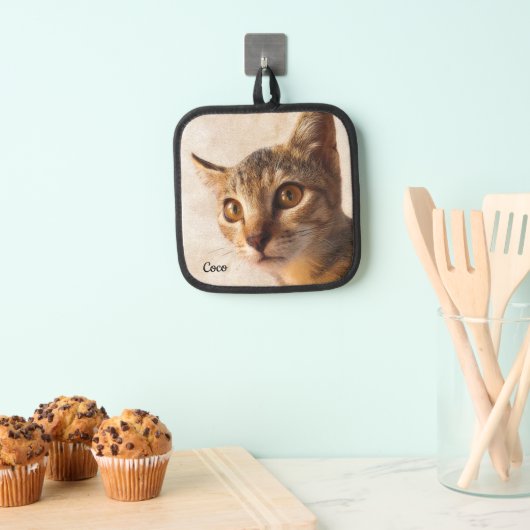 カスタム猫写真テンプレート 鍋敷き (インサイチュ (吊り下げ))