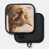 カスタム猫写真テンプレート 鍋敷き (正面/裏面)