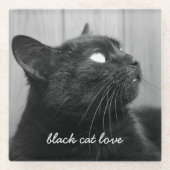 カスタム猫写真ペット記念ガラスコースター ガラスコースター (正面)