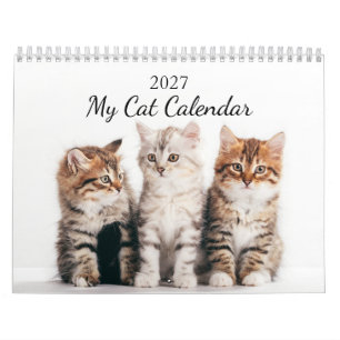 カスタム猫写真 2027年カレンダー 名入れ カレンダー
