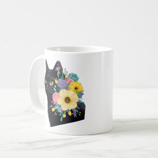 カスタム猫好きパーソナライズされたプレゼント用ペットフォト コーヒーマグカップ (正面左)