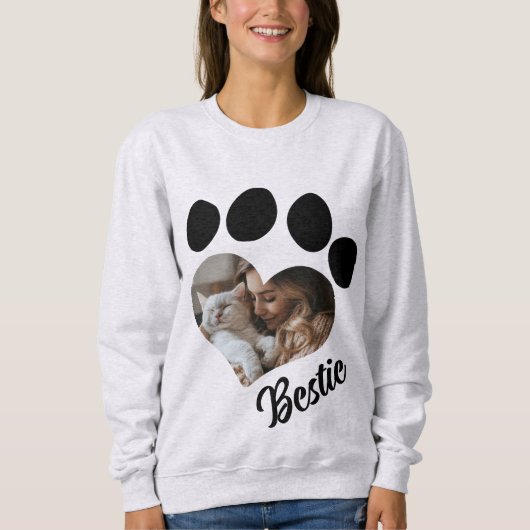 カスタム猫好きSweatshirt – 写真の追加 スウェットシャツ (正面)