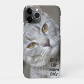 カスタム猫最高のマママエバモダントレンディー猫写真 iPhoneケース (裏面)