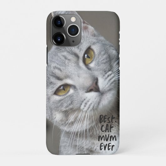 カスタム猫最高のマママエバモダントレンディー猫写真 iPhoneケース (裏面)