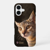 カスタム猫猫ペットドッグ写真テンプレート iPhone 16ケース (裏面)