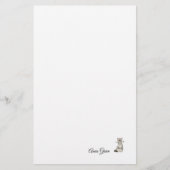 カスタム猫編み物針状シンプル紙 便箋 (正面)