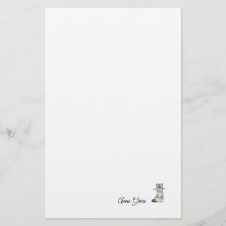カスタム猫編み物針状シンプル紙 便箋