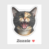 カスタム猫顔ステッおもしろいクパーソナライズされた – 写真 シール (シート)