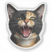 カスタム猫顔ステッおもしろいクパーソナライズされた – 写真 シール (正面)