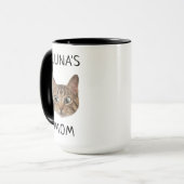 カスタム猫顔写真名猫ママパパペット好き マグカップ (正面左)