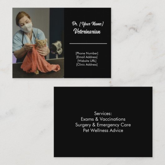 カスタム獣医の名刺 名刺 (正面/裏面)