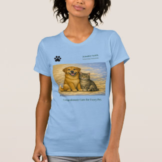 カスタム獣医スタッフTシャツ - 犬と猫のアートワーク Tシャツ