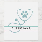 カスタム獣医プロフェッショナル ワインラベル (シングルラベル)