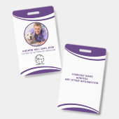 カスタム獣医写真名IDバッジ バッジ (正面＆裏面)