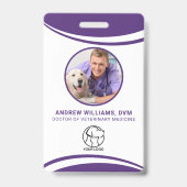 カスタム獣医写真名IDバッジ バッジ (正面)