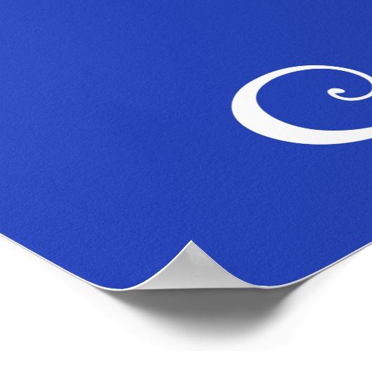 カスタム王室のブルーウェディングレセプションプリント ポスター (角)