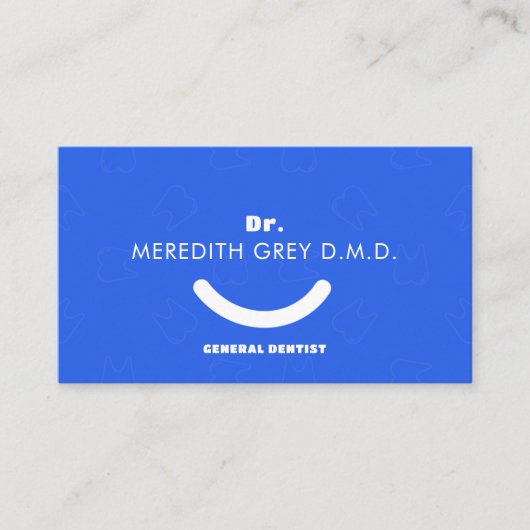 カスタム王室の青い白い歯医者ファンシー 名刺 (正面)