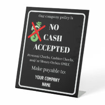 カスタム現金の受入なし |ビジネスモダンブラック