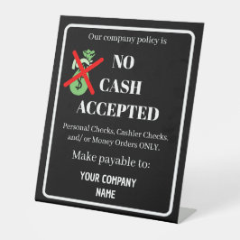 カスタム現金の受入なし |ビジネスモダンブラック 台座サイン