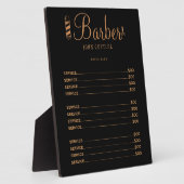 カスタム理容師ショップ価格表プロフェッショナルロゴ フォトプラーク (側面)