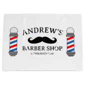 カスタム理容師ショップ抱き枕（口ひげロゴ） ラージペーパーバッグ (正面)