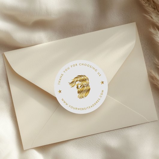 カスタム理容師ロゴカスタムタイポグラフィ ラウンドシール