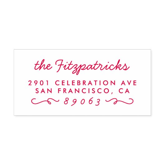 カスタム甘いスクリプトファミリー名差出人住所 セルフインキングスタンプ (デザイン)