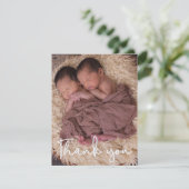 カスタム生まれたばかりのTwin photo赤ちゃんシャワー感謝していユー (スタンド正面)