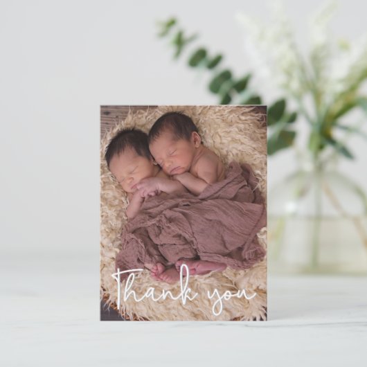 カスタム生まれたばかりのTwin photo赤ちゃんシャワー感謝していユー (スタンド正面)