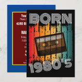 カスタム生まれ 1980年代 レトロ 80年代 カセットテープ 招待状 (正面/裏面)