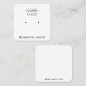 カスタム用スタッド又はポストイヤリング用角型カード スクエア名刺 (正面/裏面)