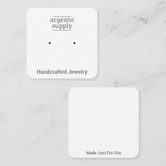 カスタム用スタッド又はポストイヤリング用角型カード スクエア名刺 (正面/裏面)