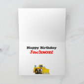 カスタム男の子のイエローディガー2nd誕生日 カード (内部)