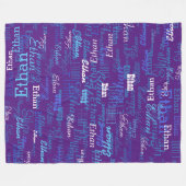 カスタム男の子パーソナライズされた名王室の – 紫 フリースブランケット (正面(横))