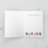 カスタム男の赤ちゃんエレガント第1回誕生日あいさつ カード (内部)