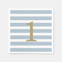 カスタム男の赤ちゃんミニマル誕生日ナプキンス スタンダードカクテルナプキン