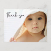 カスタム男の赤ちゃん写真ブルーモダンサンキュー 案内ポストカード (正面)
