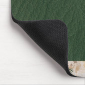 カスタム男らしモノグラムのモダングリーンレザー マウスパッド (コーナー)